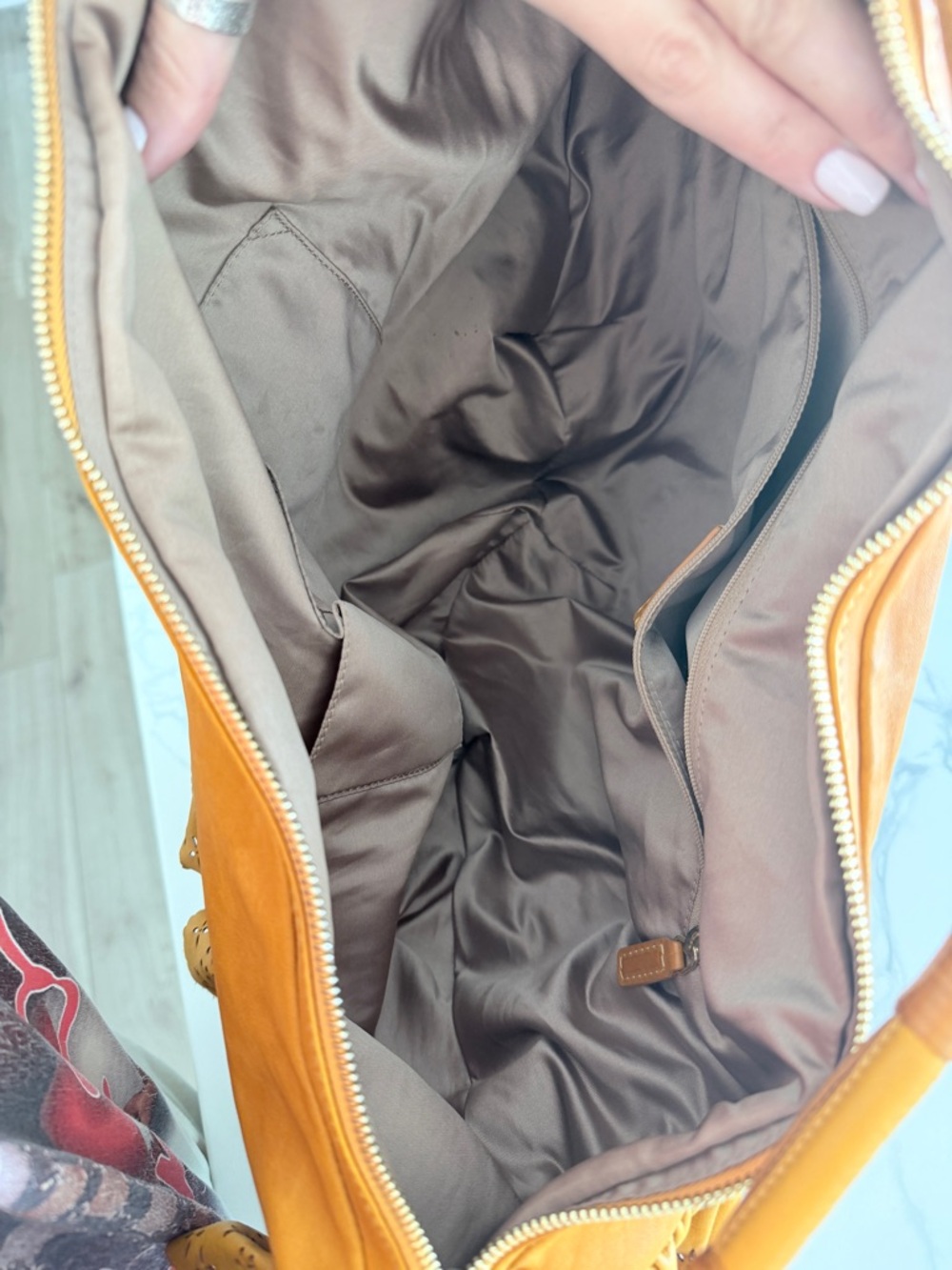 Dior leather Orange Floral Cutout Hobo Bag - Picture 8 of 12